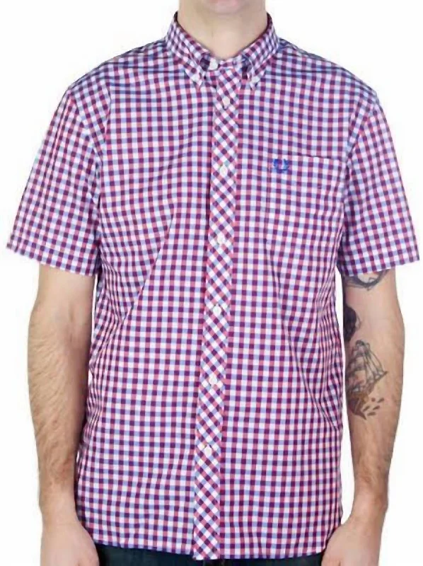 lightweight polo shirts for sports -3 Color Gingham Shirt In Blue, Red & White