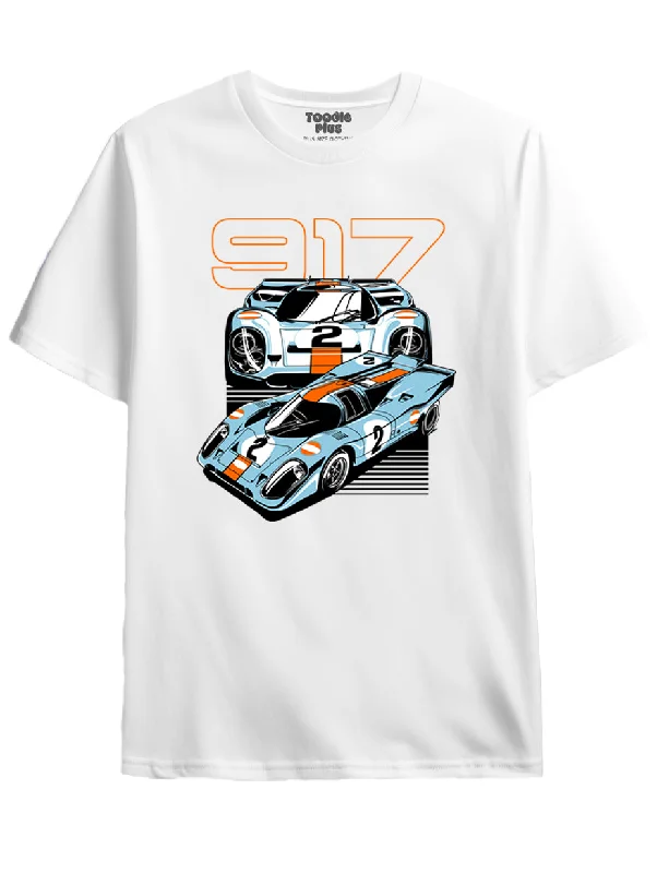 men's custom logo t-shirts -917 Racing Car Plus Size T-Shirt