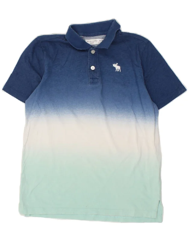 men's slim-fit polo shirts -ABERCROMBIE & FITCH Boys Polo Shirt 13-14 Years Navy Blue Colourblock