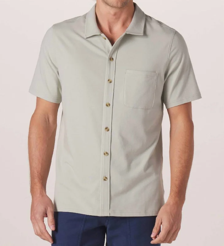 men's casual slim-fit shirts -Active Purmeso Weekend Button Down Shirt In Sage