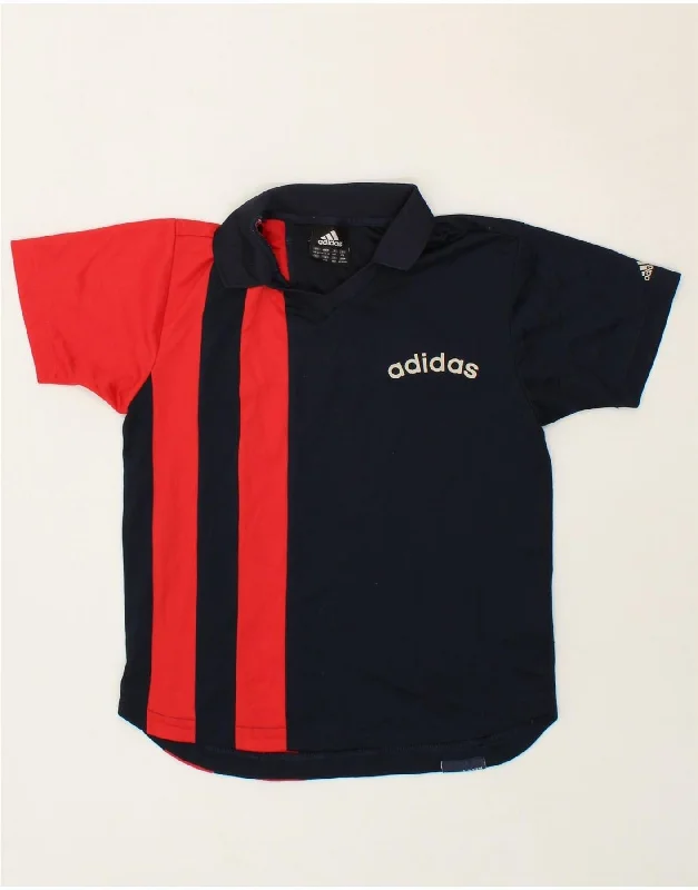 men's luxury cotton polo shirts -ADIDAS Boys Graphic Polo Shirt 11-12 Years Medium Red Colourblock