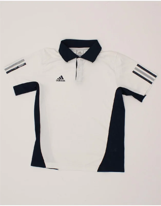 men's golf polo shirts -ADIDAS Boys Graphic Polo Shirt 11-12 Years White Colourblock