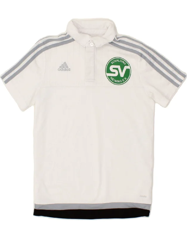 men's performance long sleeve polo shirts -ADIDAS Boys Polo Shirt 11-12 Years White Polyester