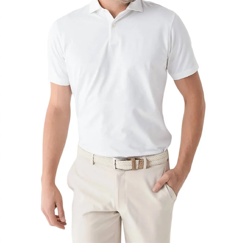 men's custom embroidered polo shirts -Albatross Performance Polo Shirt In White