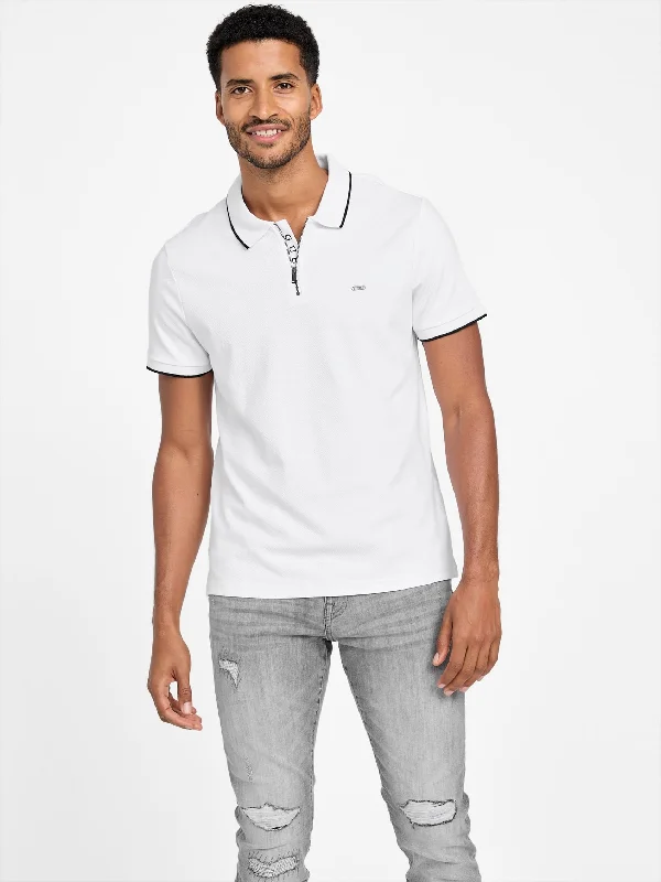 men's lightweight performance polo shirts -Andres Zip Polo