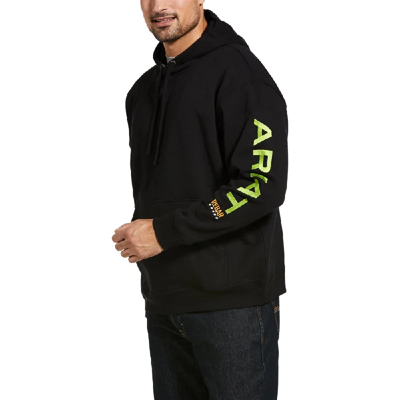 eco-friendly sweatshirts for men -Ariat Men's Rebar Graphic Hoodie_Black