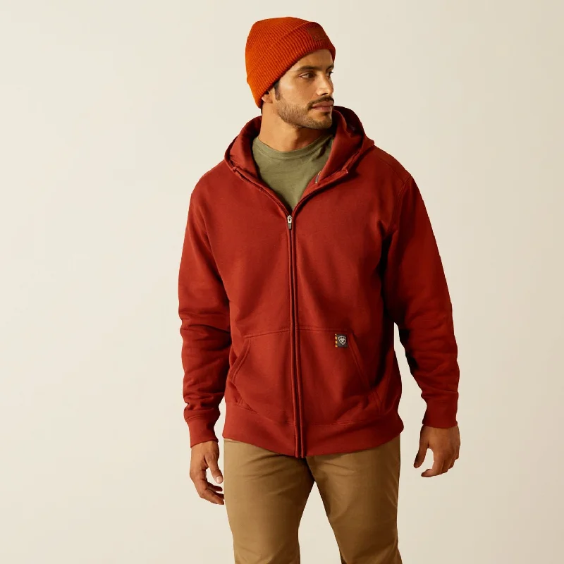 sports sweatshirts for men -Ariat Men's Rebar Born For This Full-Zip Hoodie