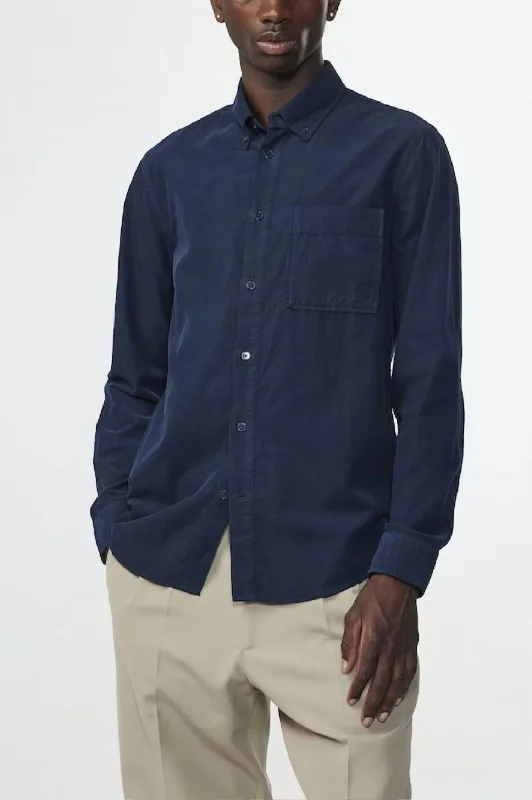 men's casual fit shirts -Arne Classic Shirt In Navy Blue