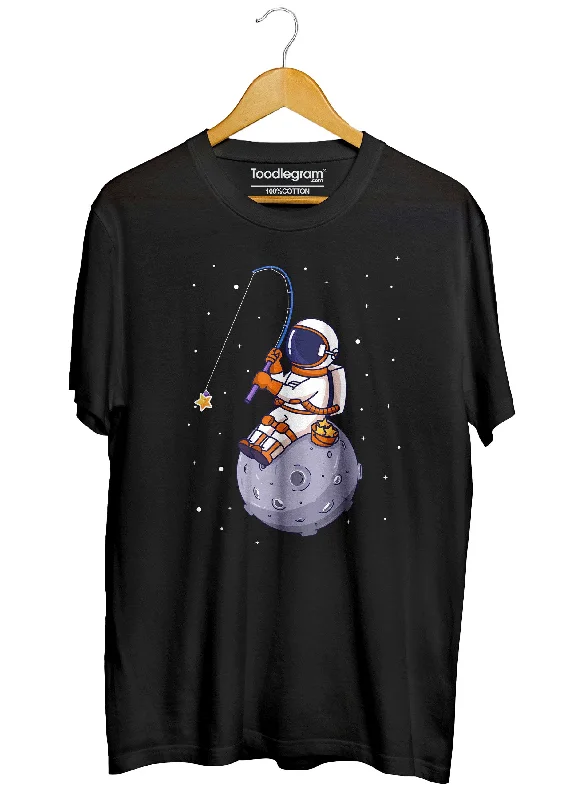 men's soft jersey t-shirts -Astronaut Collecting Stars T-Shirt