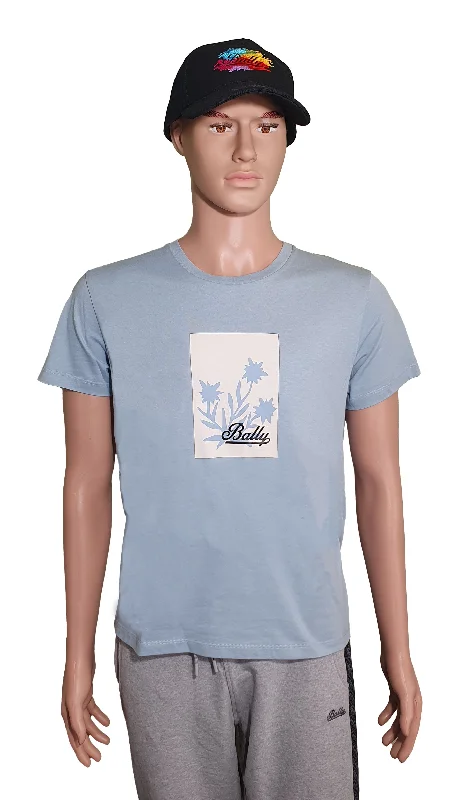 men's short-sleeve t-shirts -Bally 6301242 Unisex Seashell 100% Cotton Logo T-Shirt