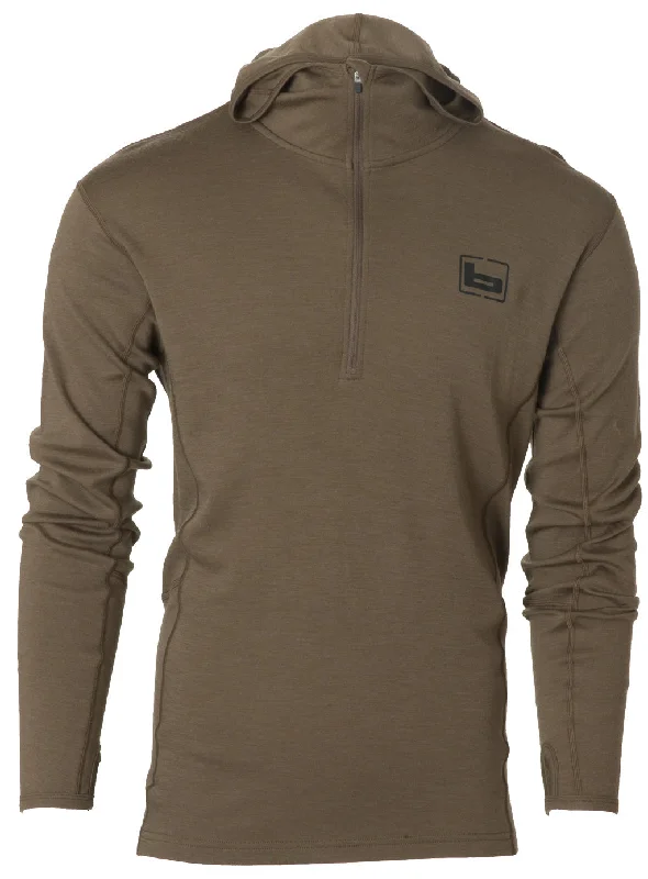 athletic-inspired sweatshirts for men -Banded Merino Wool Baselayer Hoodie - 250g