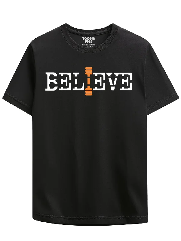 men's fashion fit t-shirts -Believe Plus Size T-Shirt