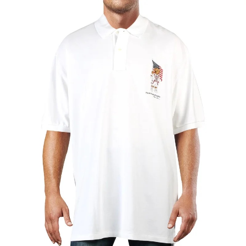 men's short-sleeve polo shirts -Big & Tall Mens Cotton Logo Polo Shirt