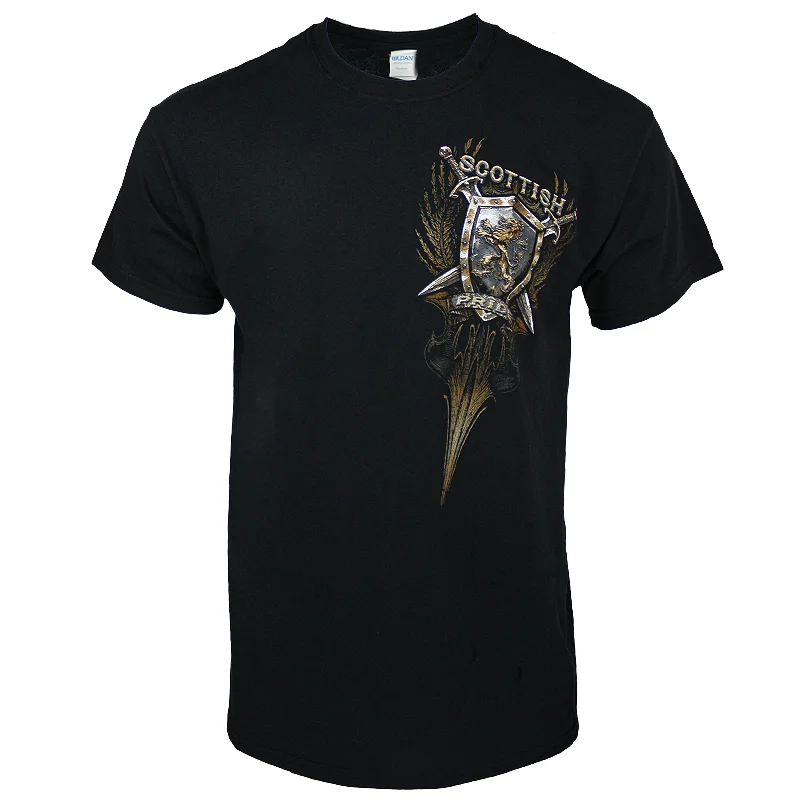 men's oversized graphic tees -Black Scottish Pride T-Shirt