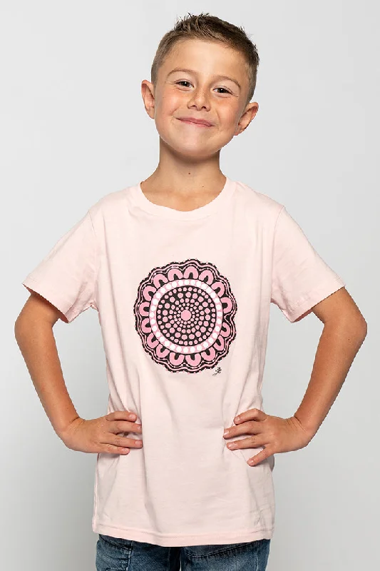 men's summer t-shirts with prints -Boobie Sista Pink Cotton Crew Neck Kids T-Shirt