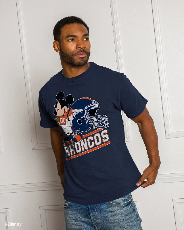 men's round neck t-shirts -Broncos Disney Mickey Came to Play Fan Tee