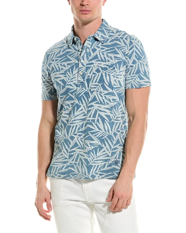 men's athletic fit polo shirts -Brooks Brothers Indigo Leaf Print Polo Shirt