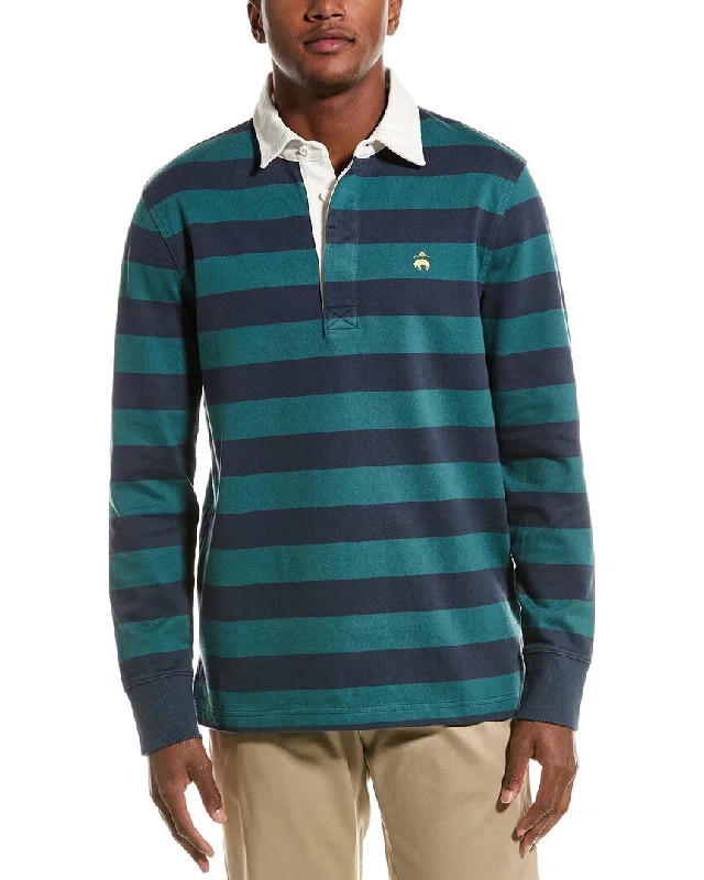 men's classic striped polo shirts -Brooks Brothers Rugby Stripe Polo Shirt