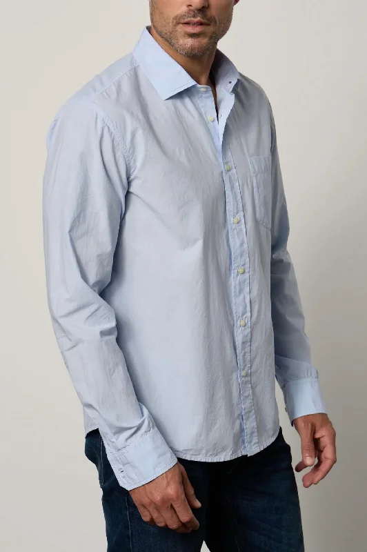 men's work shirts -Brooks Button Up Shirt In Mist