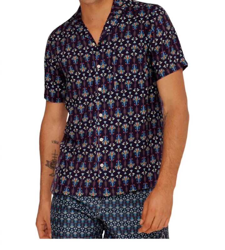 men's long-sleeve shirts -Button Down Shirt In Blue Lotus