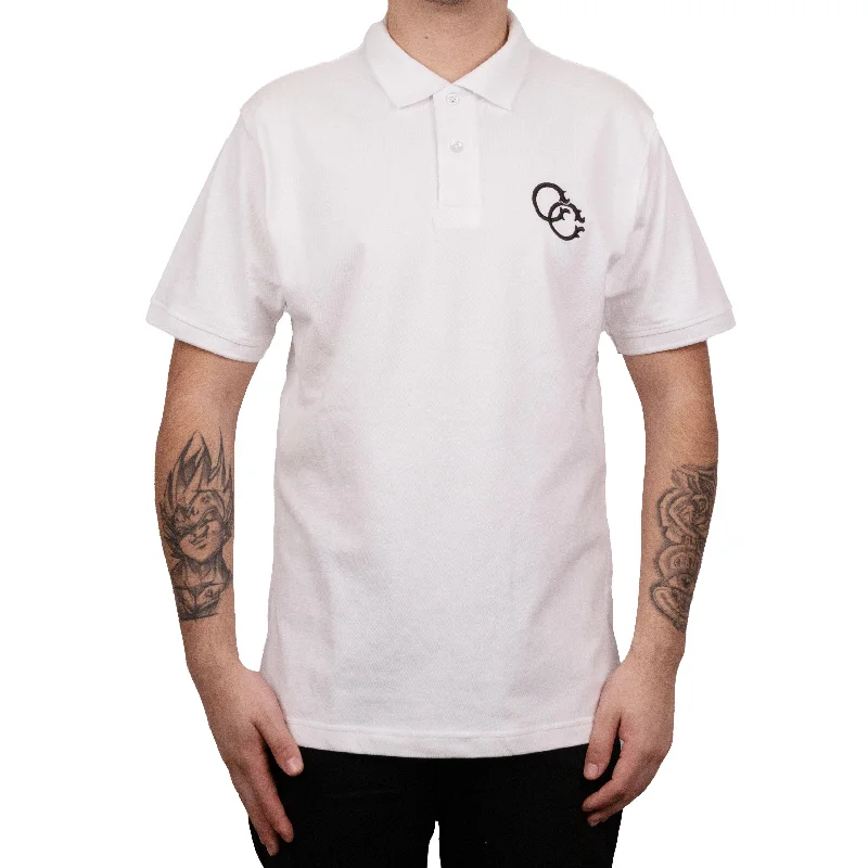 casual polo shirts for men -Cavalli Class Mens White Polo