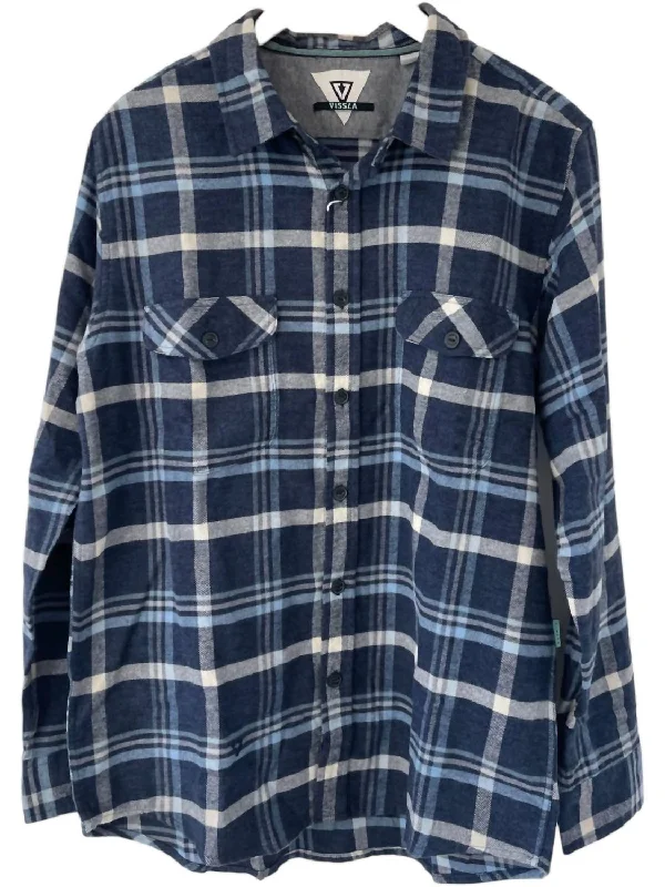 men's casual slim-fit shirts -Central Coast Flannel In Nightshade