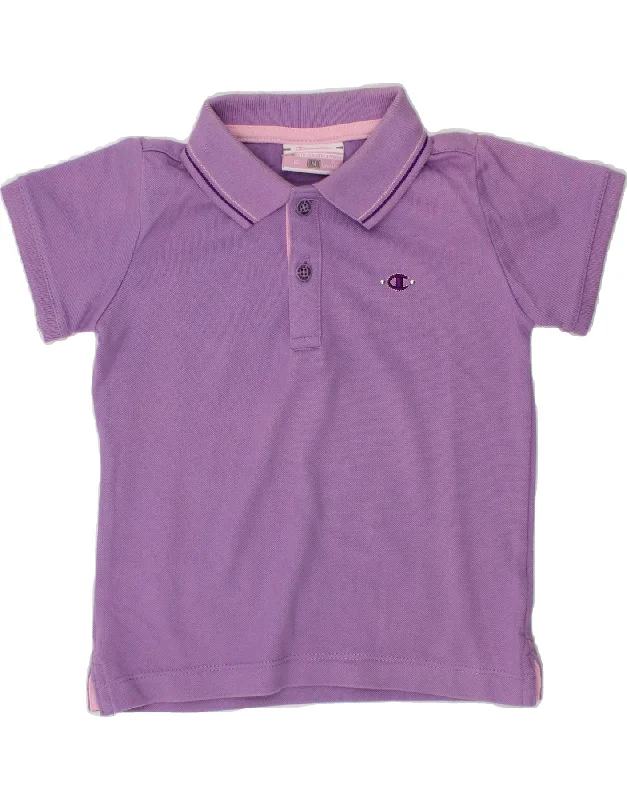 men's luxury polo shirts -CHAMPION Baby Girls Polo Shirt 9-12 Months Medium  Purple Cotton