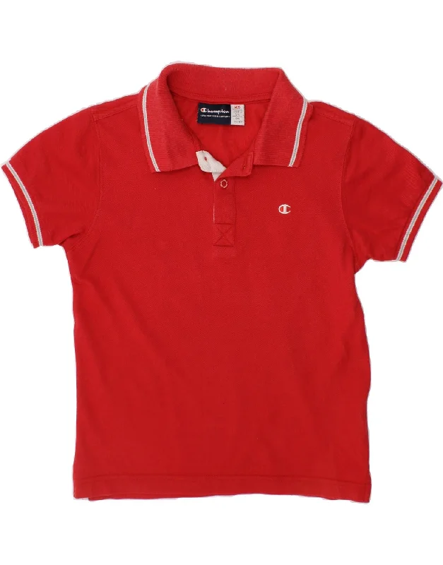 men's polo shirts for formal wear -CHAMPION Boys Polo Shirt 5-6 Years XS Red Cotton