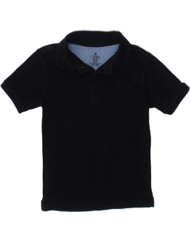 men's striped polo shirts -CHAPS Boys Regular Polo Shirt 7-8 Years Small Navy Blue Cotton