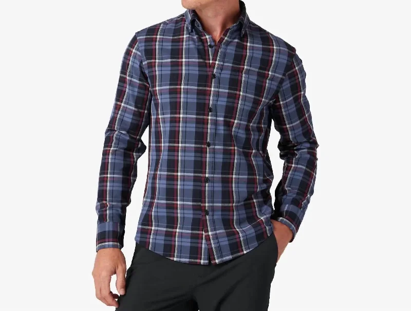 lightweight summer shirts for men -City Flannel Shirt In Coastal Fjord Bryant Plaid