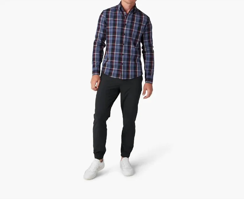 men's workout shirts -City Flannel Shirt In Coastal Ford Bryant Plaid