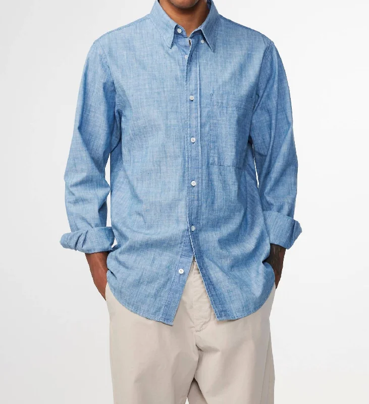 men's work shirts -Cohen Chambray Shirt In Light Indigo