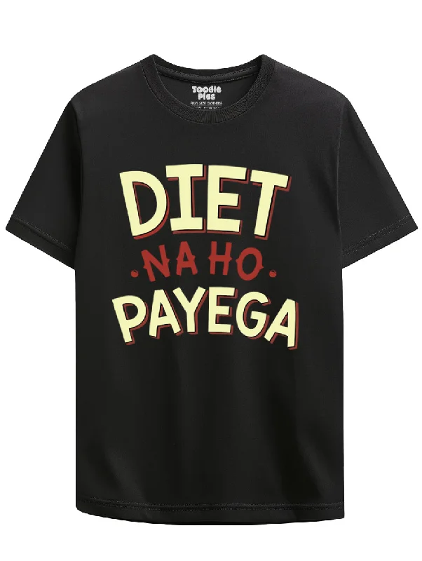 men's casual summer t-shirts -Diet Na Ho Payega Plus Size T-Shirt