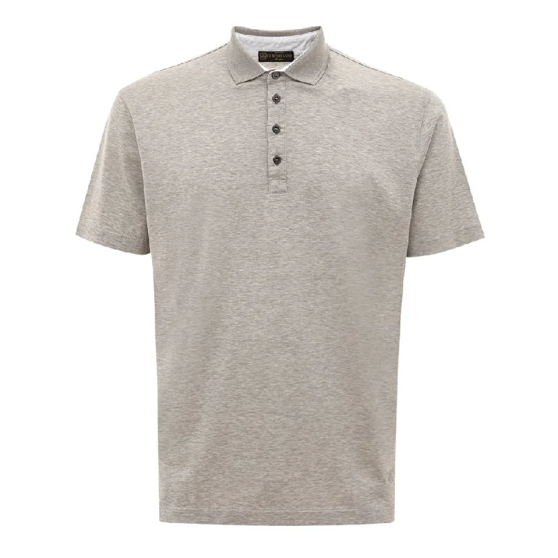 men's striped cotton polo shirts -Corneliani  Cotton Polo Men's Shirt