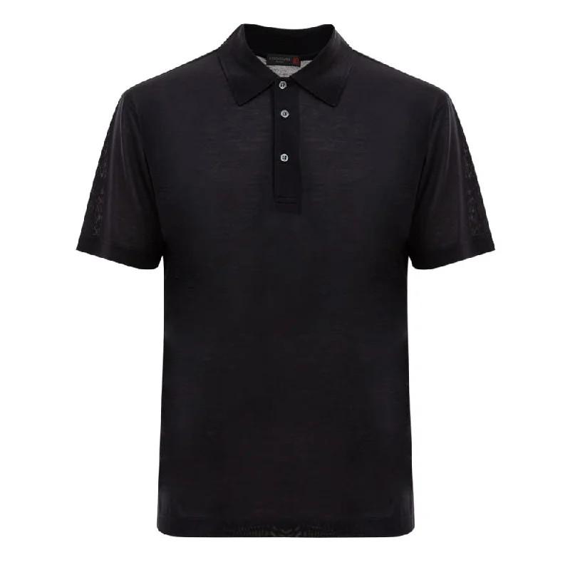 breathable long sleeve polo shirts -Corneliani  Silk Polo Men's Shirt