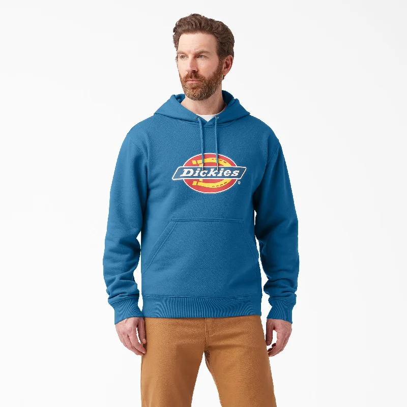 stylish hoodies for men -Dickies Men's Tri-Color Logo Knit Fleece Hoodie