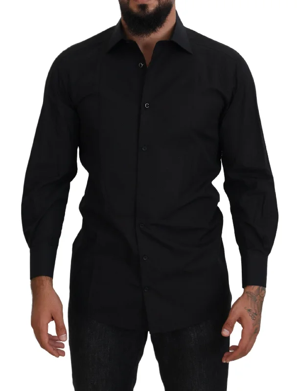 men's printed shirts -Dolce & Gabbana Elegant  Formal Long Sleeve Men's Shirt