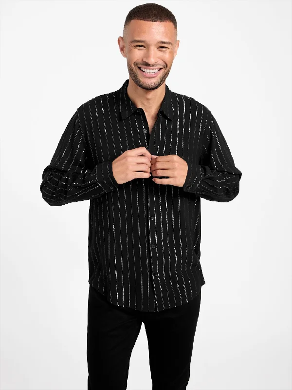 trendy casual shirts for men -Dominique Lurex Long-Sleeve Shirt