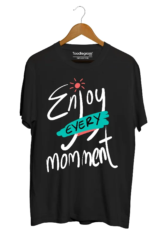 eco-conscious t-shirts for men -Enjoy Every Moment Plus Size T-Shirt