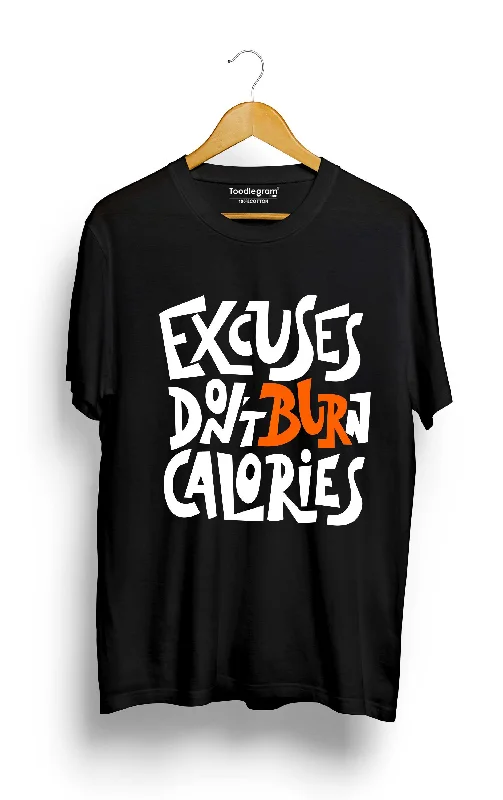 vintage graphic tees for men -Excuses Don't Burn Calories Plus Size T-Shirt