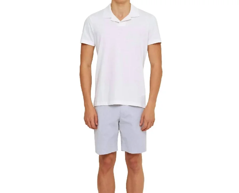 classic fit polo shirts for men -Felix Linen Polo In White