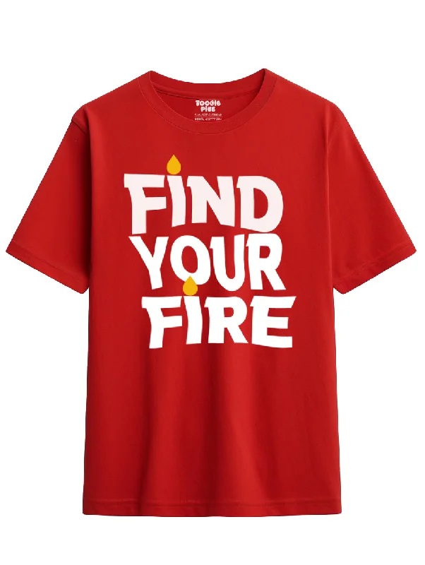 men's cotton blend t-shirts -Find Your Fire Plus Size T-Shirt