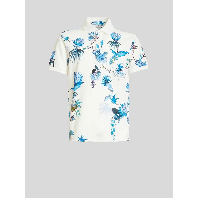 men's regular-fit polo shirts -Floral Jersey Polo Shirt