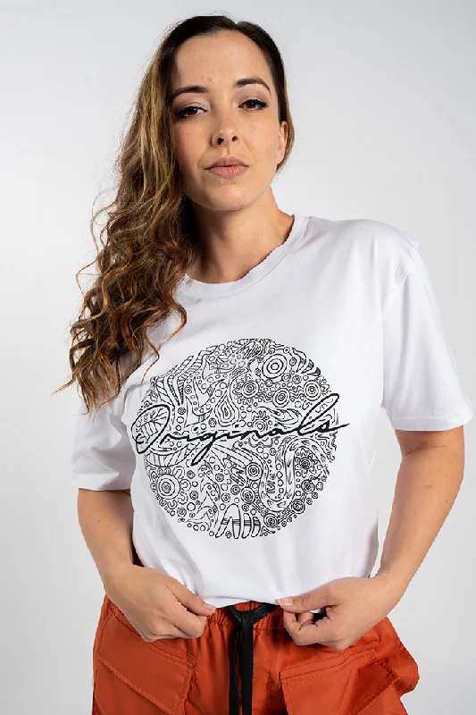 men's summer graphic tees -Forever The Originals Sphere White Cotton Crew Neck Unisex T-Shirt