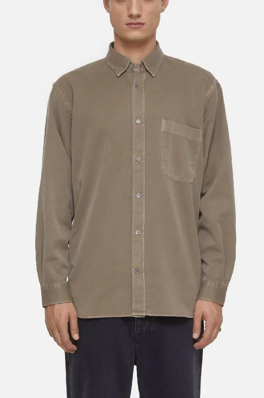 men's luxury shirts -Formal Army Shirt In Brown Sugar