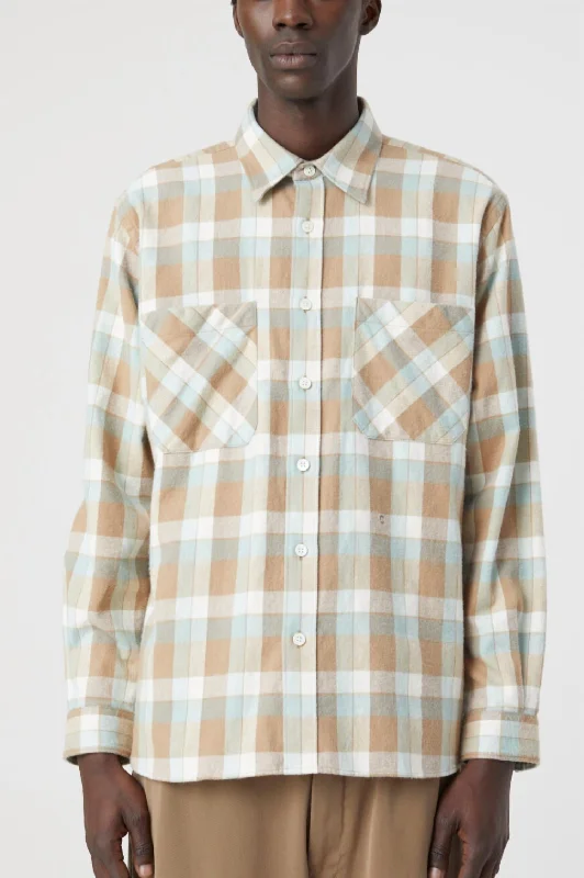 men's performance shirts -Formal Plaid Shirt In Glazed Green