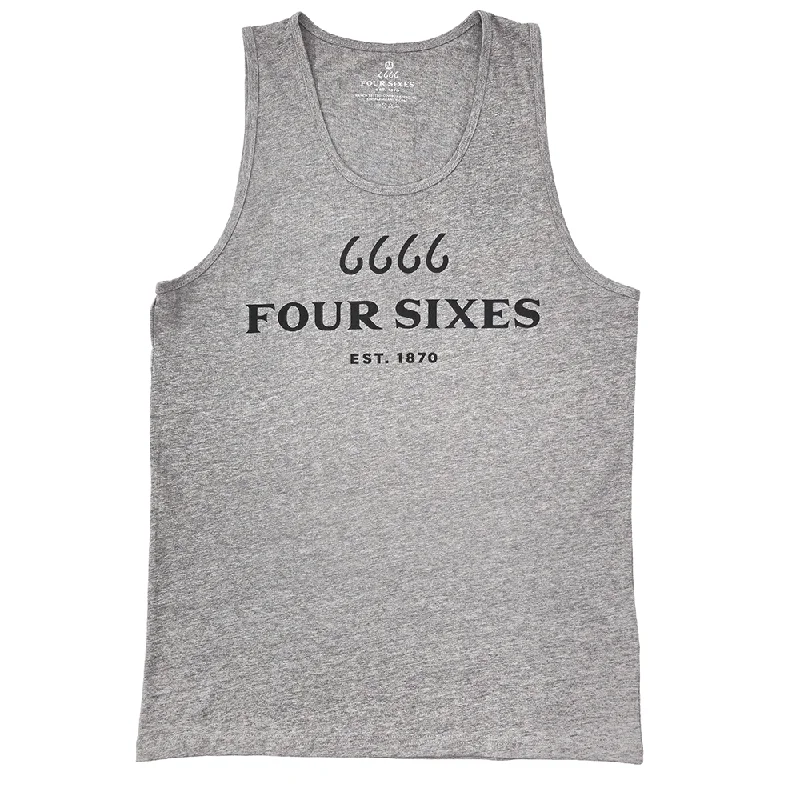 men's urban style t-shirts -Four Sixes Logo Tank Top - Grey