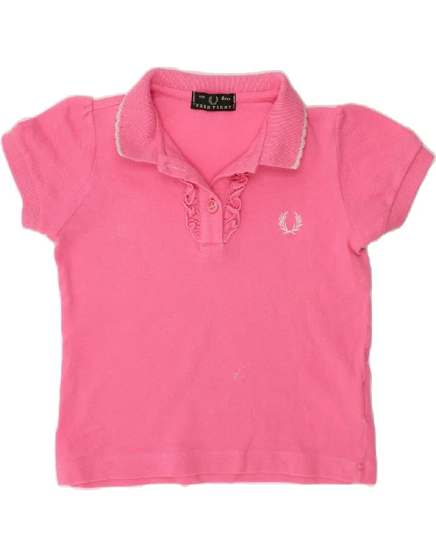 men's luxury polo shirts -FRED PERRY Baby Girls Polo Shirt 18-24 Months Pink Cotton