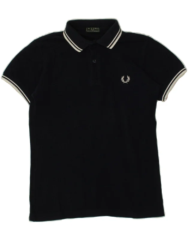 custom-fit polo shirts for men -FRED PERRY Boys Polo Shirt 11-12 Years Navy Blue Cotton