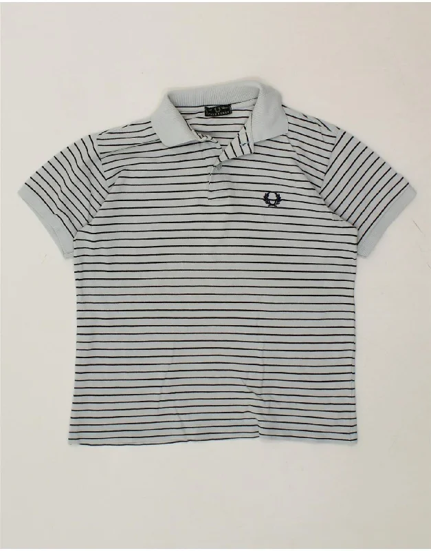 casual golf polo shirts for men -FRED PERRY Boys Polo Shirt 9-10 Years Grey Striped Cotton